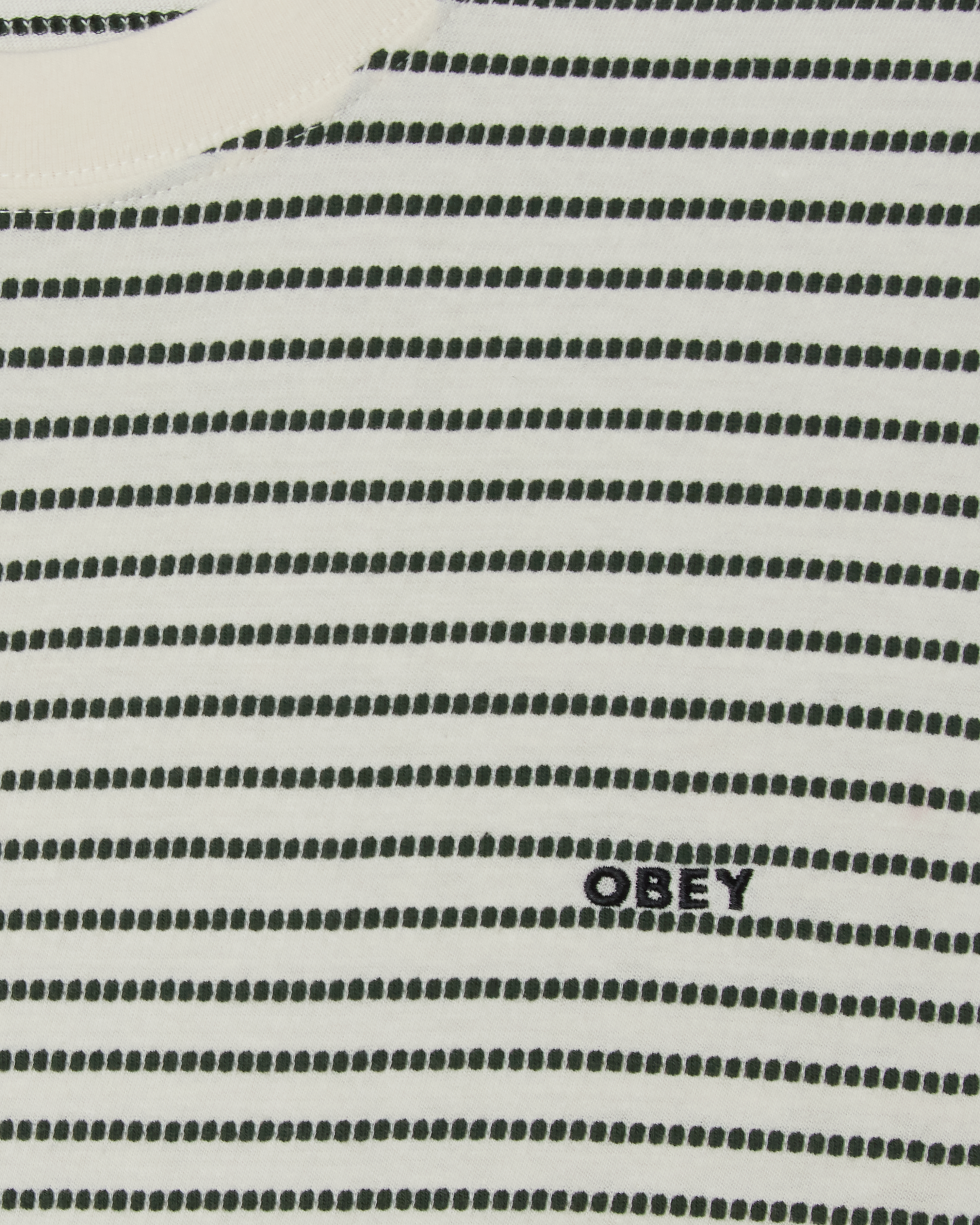 Obey Edwin Tee Cream Multi T-Shirt Herren Oversized beige Streifen